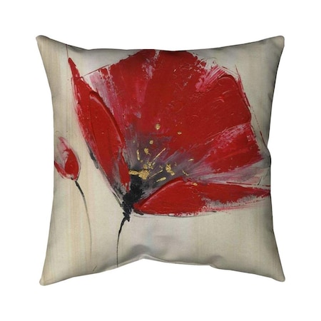 Fondo 26 x 26 in. Two Red Flowers-Double Sided Print Indoor Pillow FO2775621